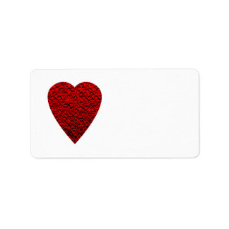 Etiqueta Imagen brillante del Corazón Rojo.