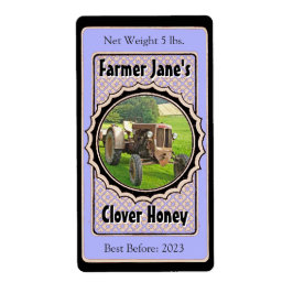 Etiqueta Imagen Insertar Jar de miel azul de lavanda