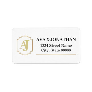Etiqueta Imperial Luxe Monogram Address Label