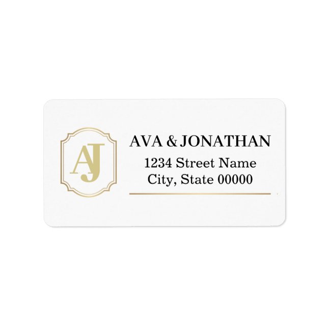 Etiqueta Imperial Luxe Monogram Address Label (Frente)