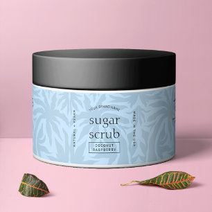 Etiqueta impermeable de barra estética ligera azul