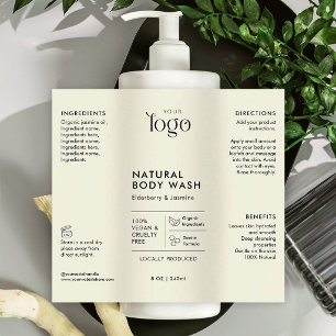 Etiqueta impermeable de botella cosmética de 8 OZ