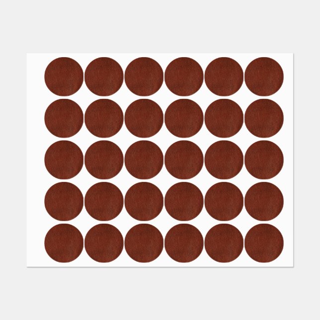 Etiqueta impermeable de círculo pequeño de cuero ( (Hoja)