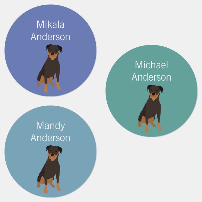 Etiqueta impermeable de la raza de perros Rottweil (Grupo)