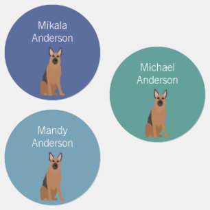 Etiqueta impermeable de los colores de los perros 