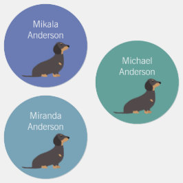 Etiqueta impermeable de los colores del perro de D