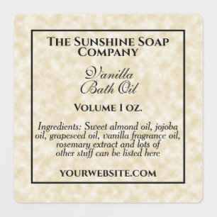 Etiqueta impermeable de pergamino de época con ing