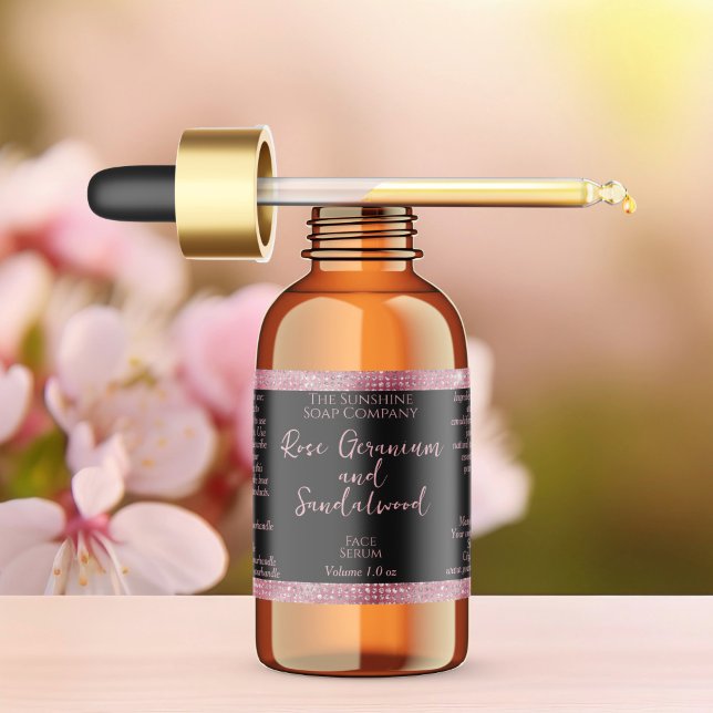 Etiqueta impermeable del frasco del Purpurina rosa (Subido por el creador)