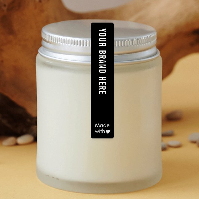 Etiqueta impermeable mínima a prueba de manipulaci (Modern Minimalist Tamper Proof Skinny Waterproof Labels in black and white (edit to any color))