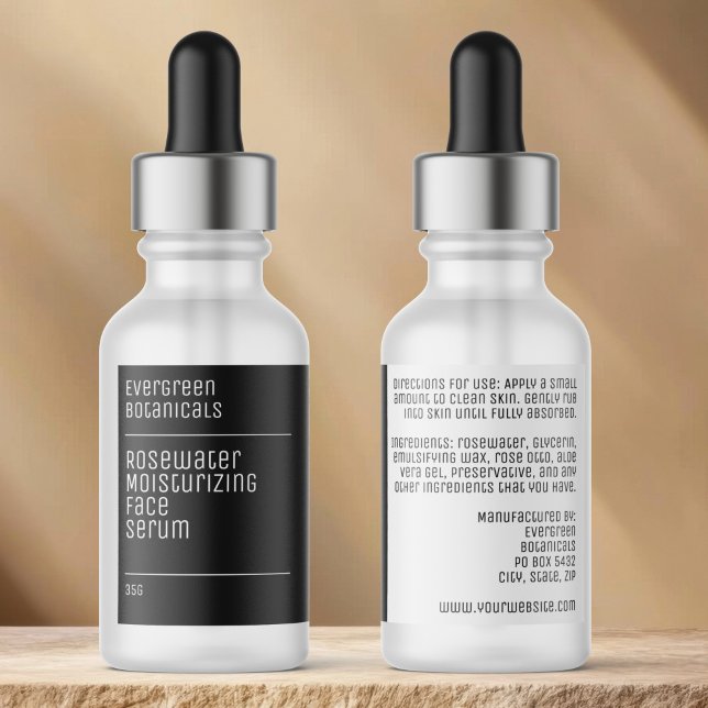 etiqueta impermeable moderna botella gotero negra  (Subido por el creador)