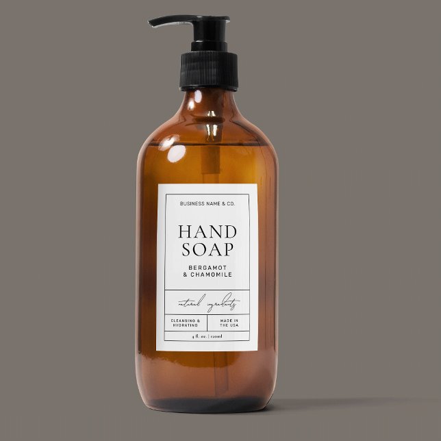 Etiqueta impermeable moderna de jabón de mano simp (Minimalist waterproof vertical rectangle product label, perfect for liquid soaps, lotions and more!)