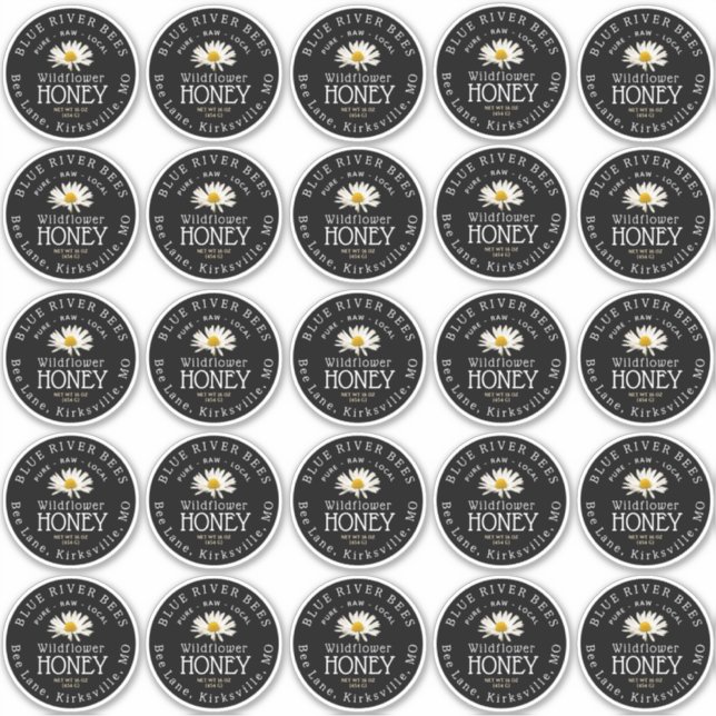 Etiqueta impermeable negra de 2,5" de margarita bl (Anverso)