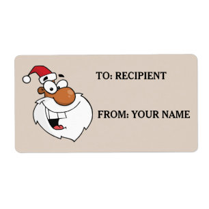 Etiqueta impresa de Papá Noel negro travieso