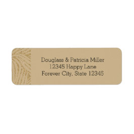 Etiqueta Impresión de cebra Purpurina dorado