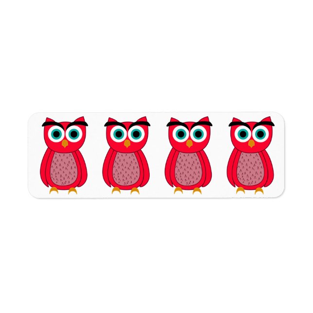 Etiqueta Impresión de foto de búho (Frente)