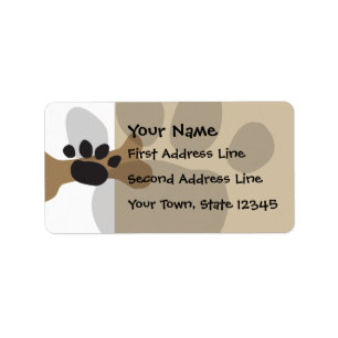 Etiqueta Impresión de hueso y traza de perro