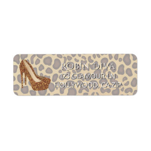 Etiqueta Impresión de leopardo de Girly Diva  Zapatos de t