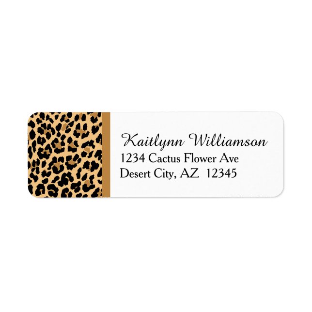 Etiqueta Impresión de leopardo elegante (Frente)