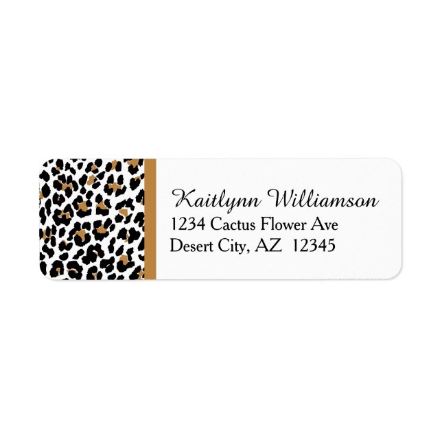 Etiqueta Impresión de leopardo elegante (Frente)