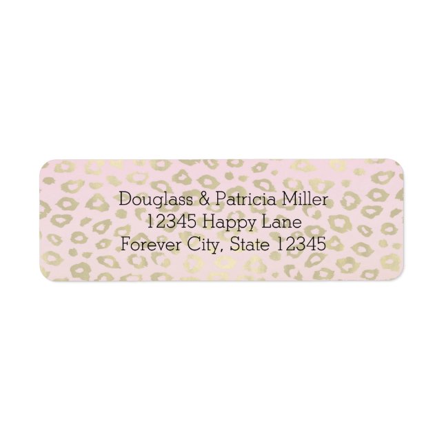 Etiqueta Impresión de Leopardo Ombre Rosa (Frente)