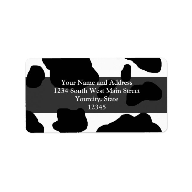 Etiqueta Impresión de vaca divertida personalizada (Frente)