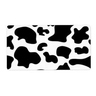Etiqueta Impresión de vaca en blanco y negro