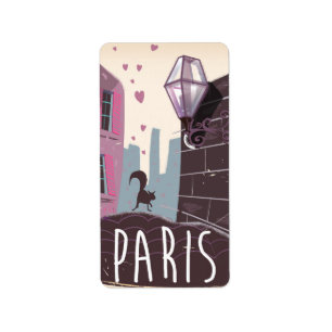 Etiqueta Impresión de viaje retro de París.