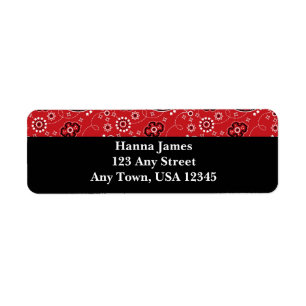 Etiqueta Impresión personalizada de Black Paisley Bandana r