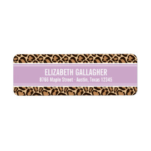 Etiqueta Impresión púrpura y leopardo