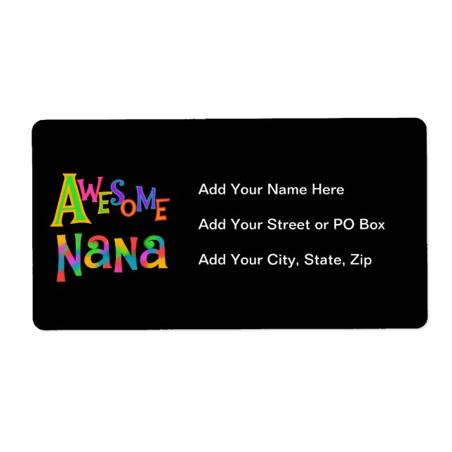 Etiqueta Impresionantes camisetas y regalos de Nana (Frente)