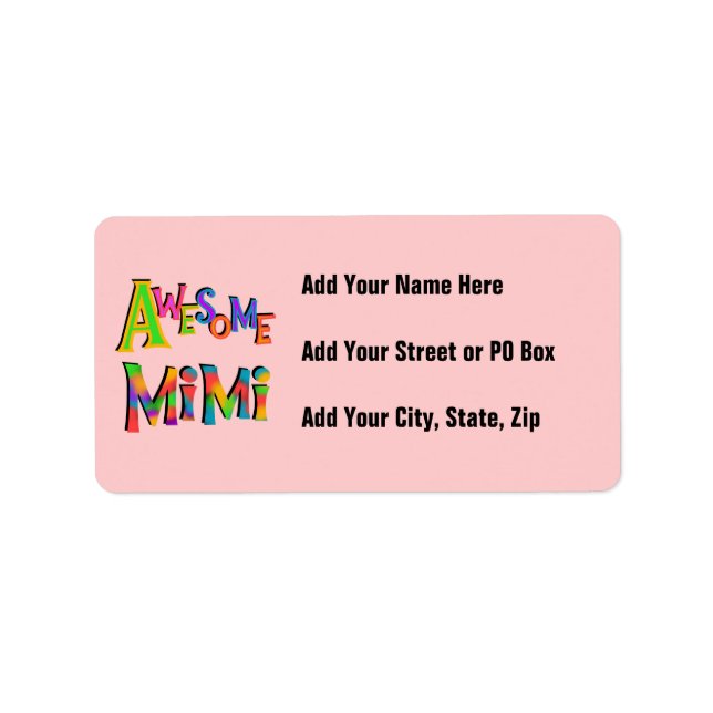 Etiqueta Impresionantes camisetas y regalos Mimi (Frente)