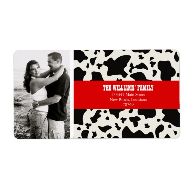 Etiqueta Imprimir vaca (Frente)