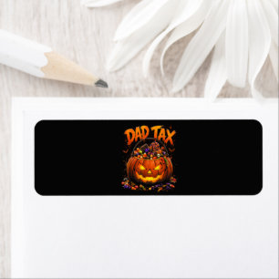 Etiqueta Impuesto de Papá Divertido Calabaza de Halloween
