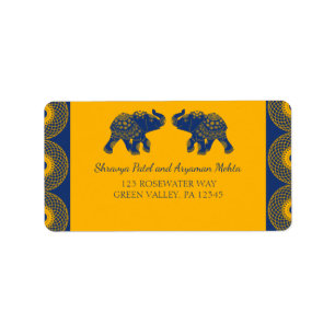 Etiqueta Indian Themed Elephants in Royal Blue Wedding 
