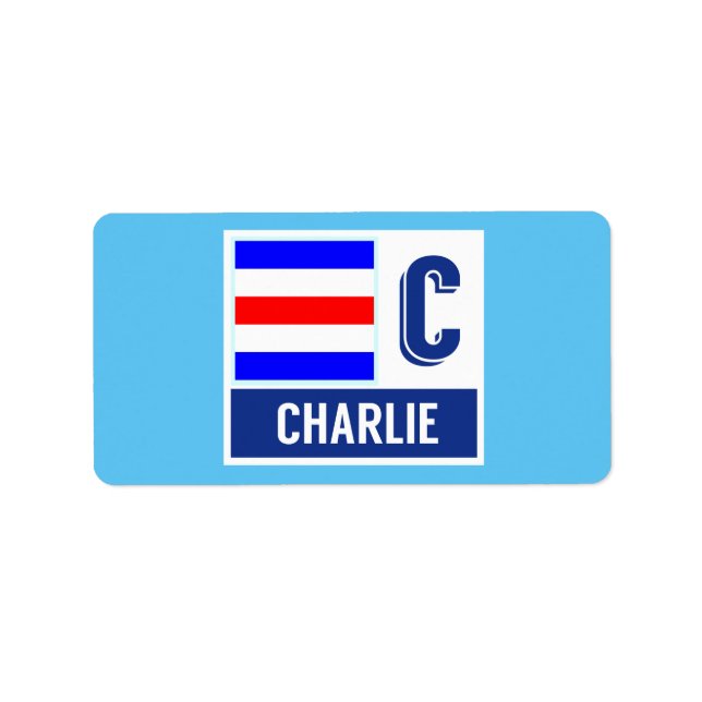 Etiqueta Indicador de código de señal náutica C "Charlie" (Frente)
