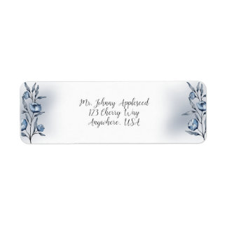 Etiqueta Indigo Romance Wedding Return Address Labels