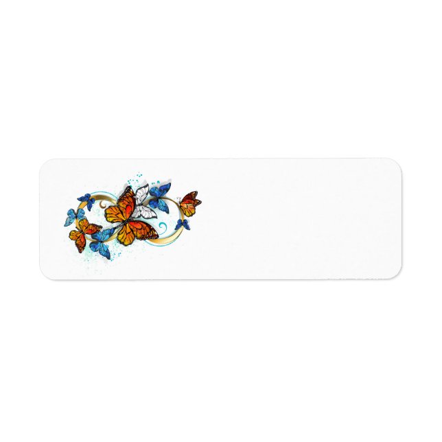 Etiqueta Infinidad de Mariposas Monarca (Frente)