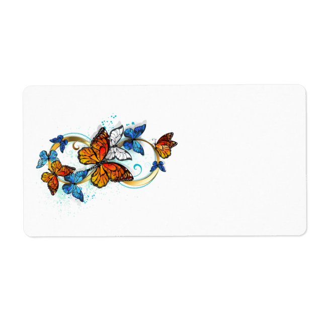 Etiqueta Infinidad de Mariposas Monarca (Frente)