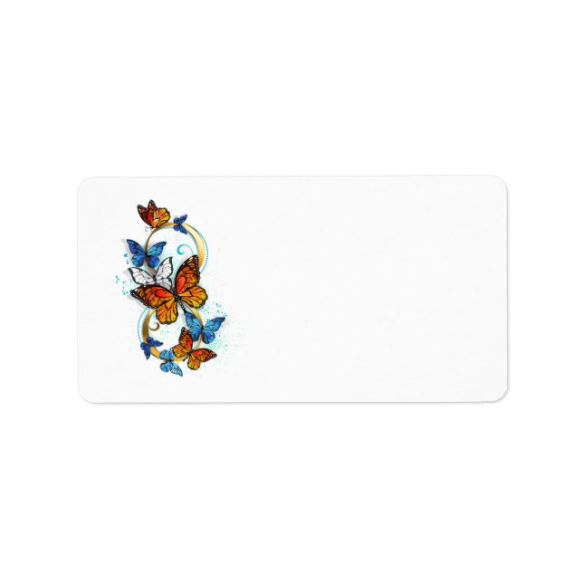 Etiqueta Infinidad de Mariposas Monarca (Frente)