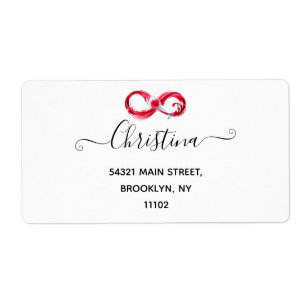 Etiqueta Infinito con vino Rojo