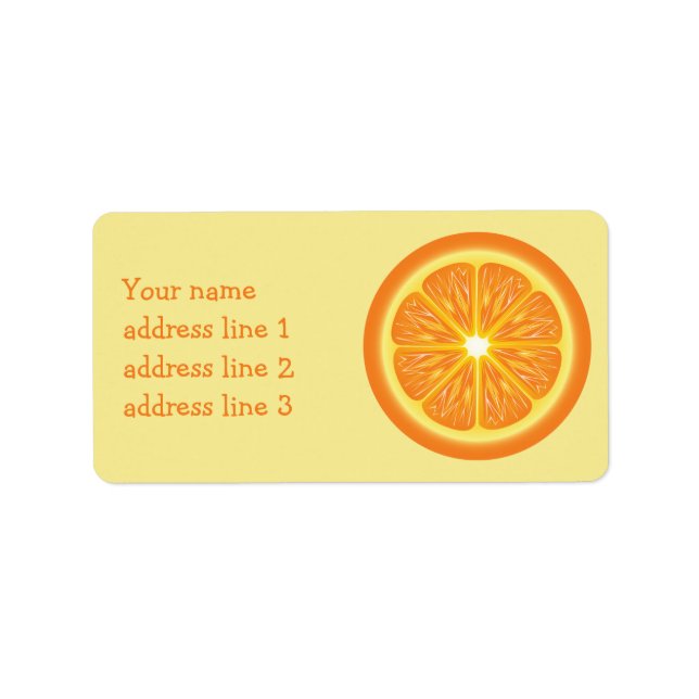 Etiqueta Información De Dirección De naranja Y Personalizad (Frente)