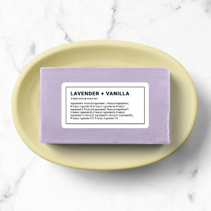 Etiqueta Ingredientes de borde negro delgado Minimalista mo