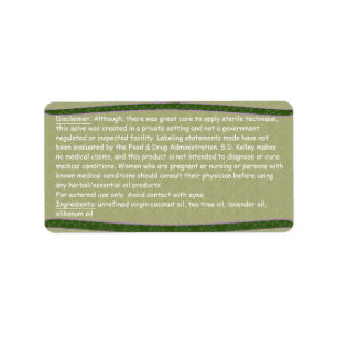 Etiqueta Ingredientes de textura floral y gris/Descargo de 