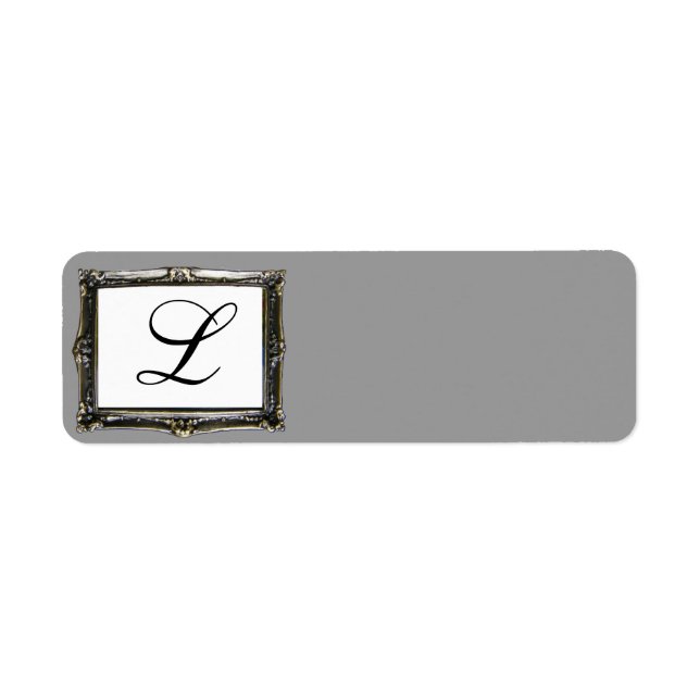 Etiqueta inicial del monograma gris (Frente)