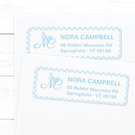 Etiqueta Iniciales de mariposa cúpula Dirección de retorno 