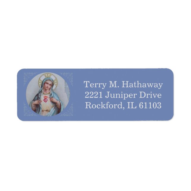 Etiqueta Inmaculado corazón de María Triste Madre (Frente)