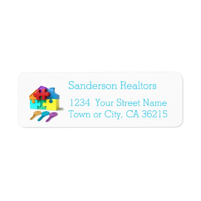 Etiqueta Inmobiliaria, House and Keys, Realtor, agente inmo (Frente)