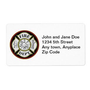 Etiqueta Insignia redonda del Departamento de Bomberos