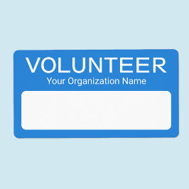 Etiqueta Insignias de nombre adhesivo voluntario azul perso