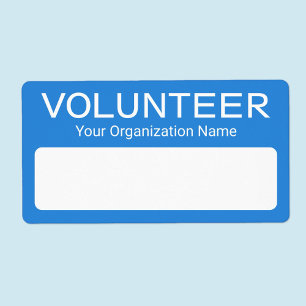 Etiqueta Insignias de nombre adhesivo voluntario azul perso